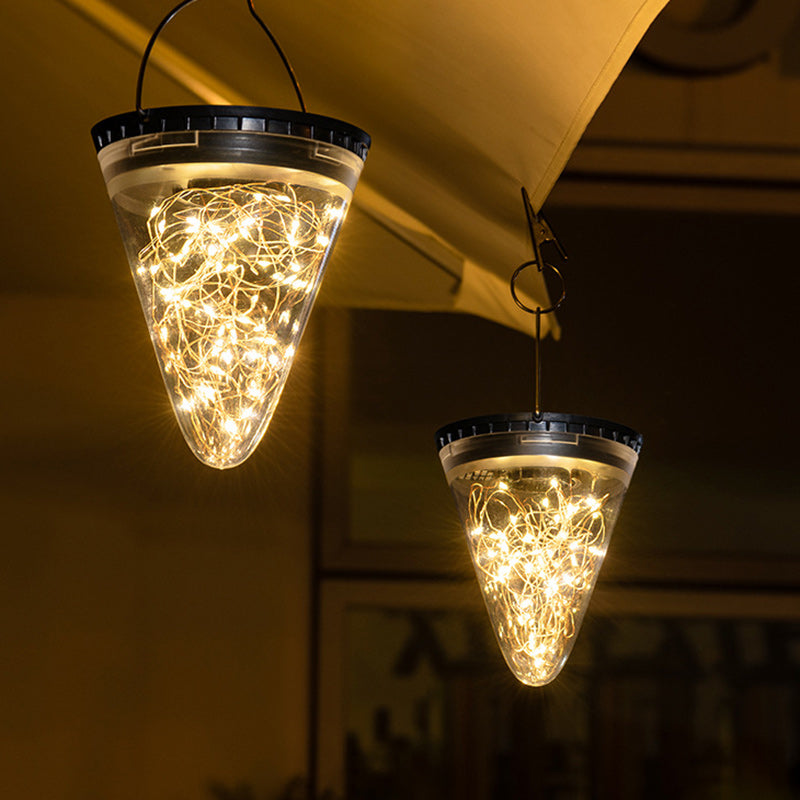Moderne Minimalistiske Solvannavvisende Kjegle Filigran PC ABS LED Pendellampe For Hage | Luvikno