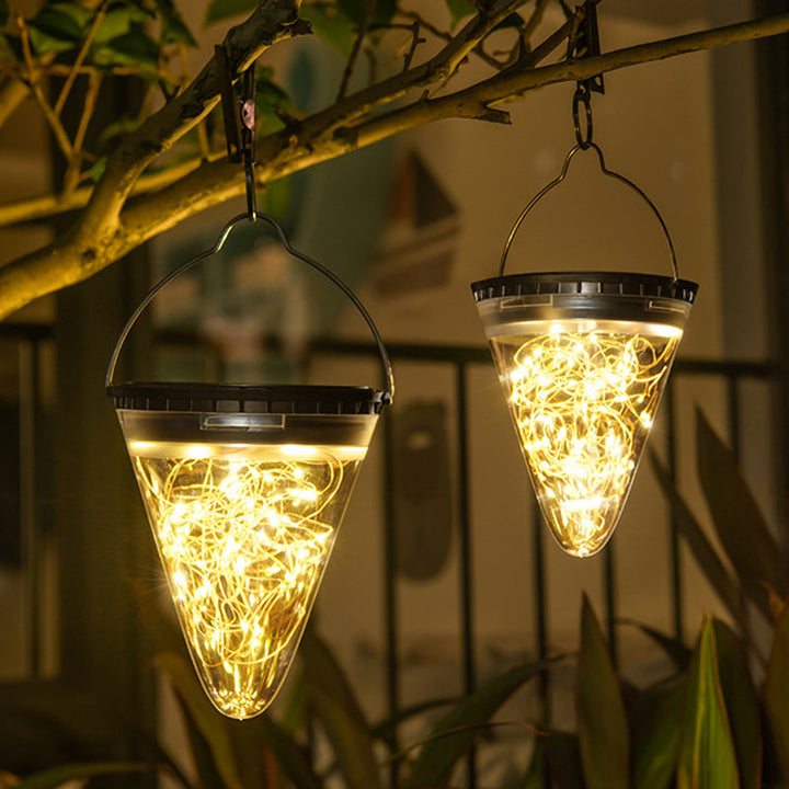 Moderne Minimalistiske Solvannavvisende Kjegle Filigran PC ABS LED Pendellampe For Hage | Luvikno