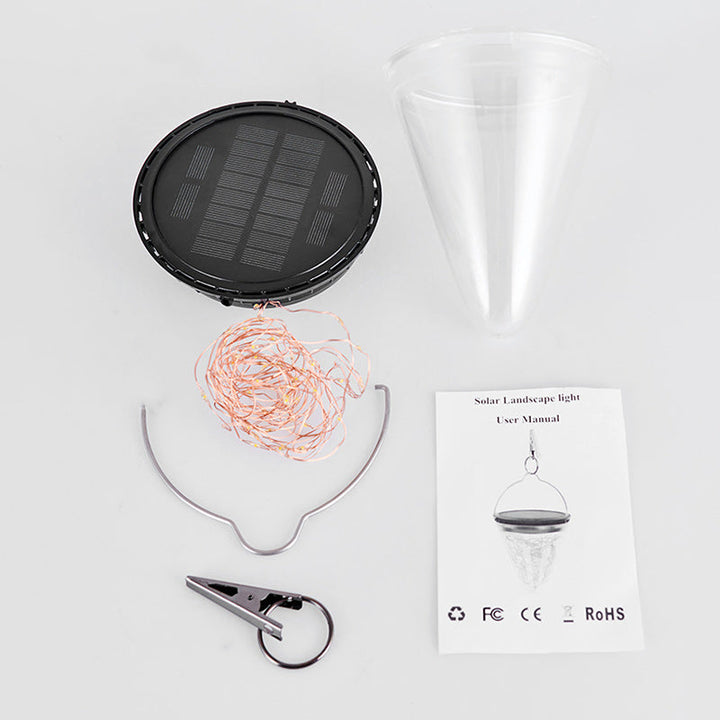 Moderne Minimalistiske Solvannavvisende Kjegle Filigran PC ABS LED Pendellampe For Hage | Luvikno