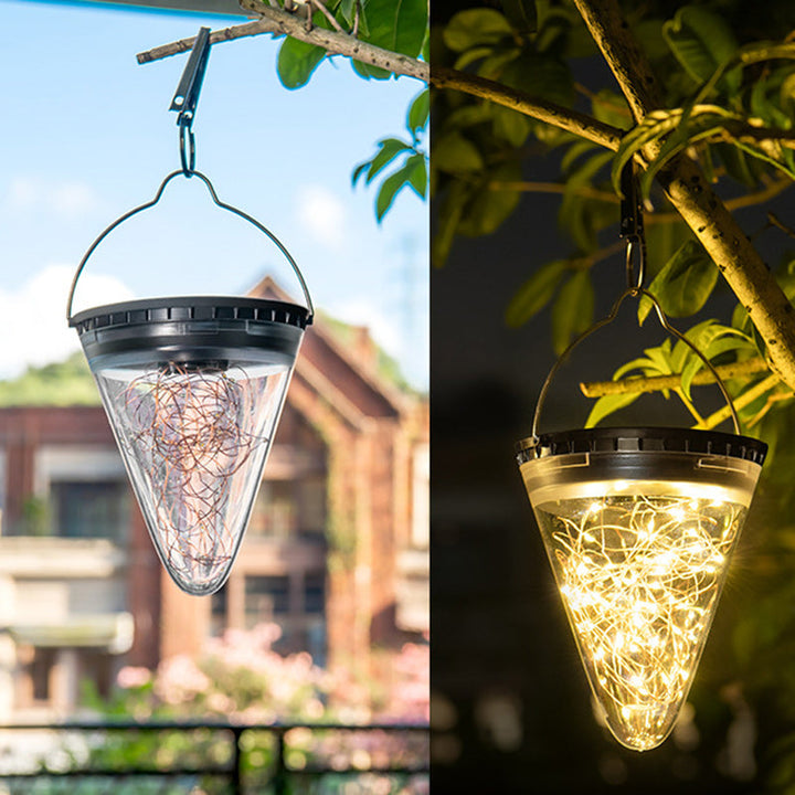 Moderne Minimalistiske Solvannavvisende Kjegle Filigran PC ABS LED Pendellampe For Hage | Luvikno