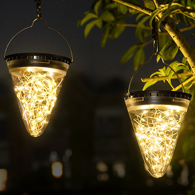 Moderne Minimalistiske Solvannavvisende Kjegle Filigran PC ABS LED Pendellampe For Hage | Luvikno