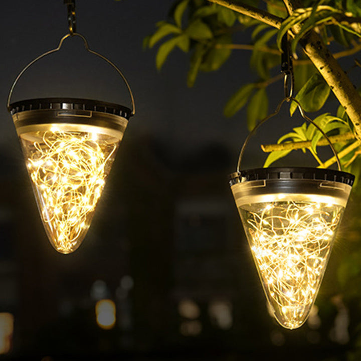 Moderne Minimalistiske Solvannavvisende Kjegle Filigran PC ABS LED Pendellampe For Hage | Luvikno