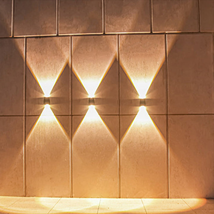Moderne Minimalistisk Solvannrett Trapezoidal Rektangel ABS PVC LED Utendørs Vegglampe For Hage | Luvikno