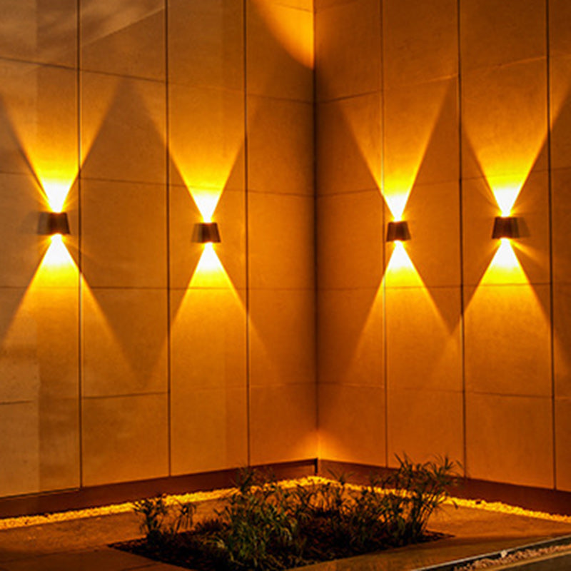 Moderne Minimalistisk Solvannrett Trapezoidal Rektangel ABS PVC LED Utendørs Vegglampe For Hage | Luvikno