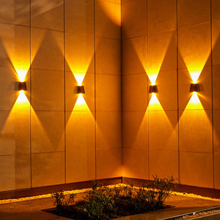Moderne Minimalistisk Solvannrett Trapezoidal Rektangel ABS PVC LED Utendørs Vegglampe For Hage | Luvikno