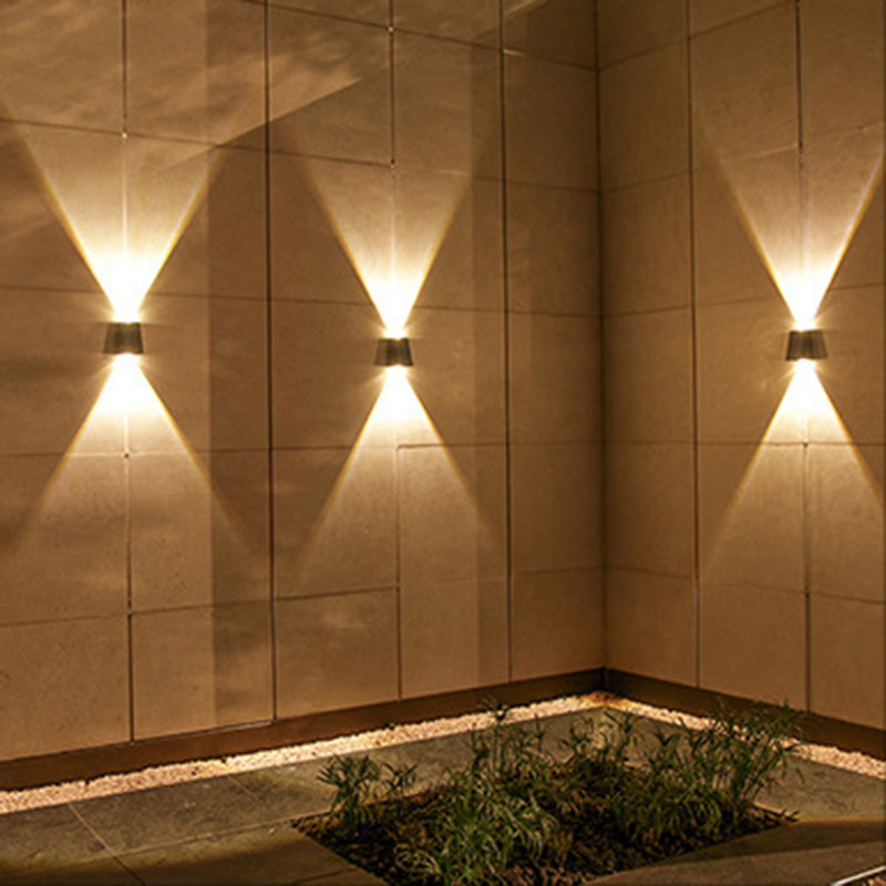 Moderne Minimalistisk Solvannrett Trapezoidal Rektangel ABS PVC LED Utendørs Vegglampe For Hage | Luvikno