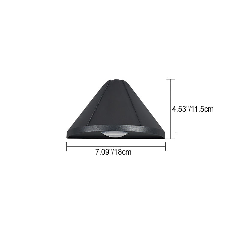 Moderne Minimalistisk Vanntett Trekant Halvsirkel Støpt Aluminium PC LED Vegglampe For Utendørs Patio | Luvikno