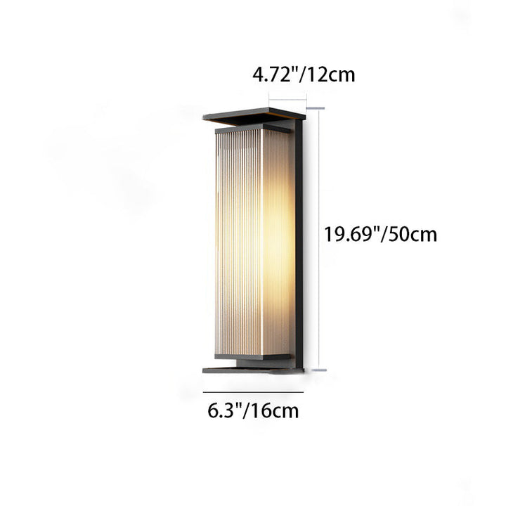 Moderne Minimalistisk Solvannrett Rektangulær Stripe Rustfritt Stål PC LED Utendørs Vegglampe For Hage | Luvikno