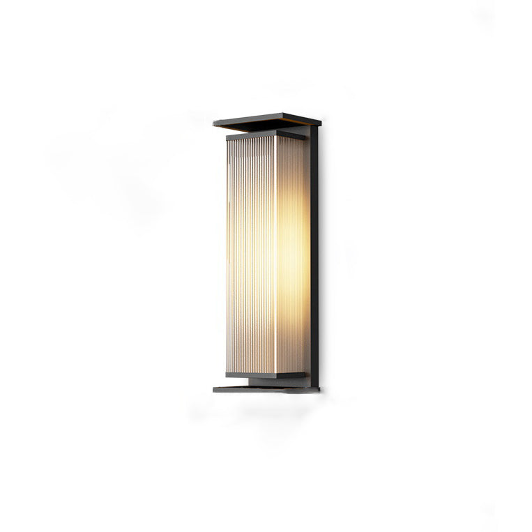 Moderne Minimalistisk Solvannrett Rektangulær Stripe Rustfritt Stål PC LED Utendørs Vegglampe For Hage | Luvikno