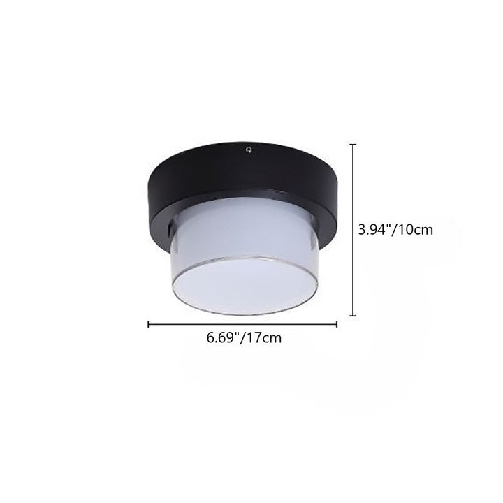 Moderne Minimalistiske Vanntette Firkantede Runde Sylinder Trykkstøpt Aluminium Akryl LED Flush Mount Taklampe For Utendørs Terrasse | Luvikno