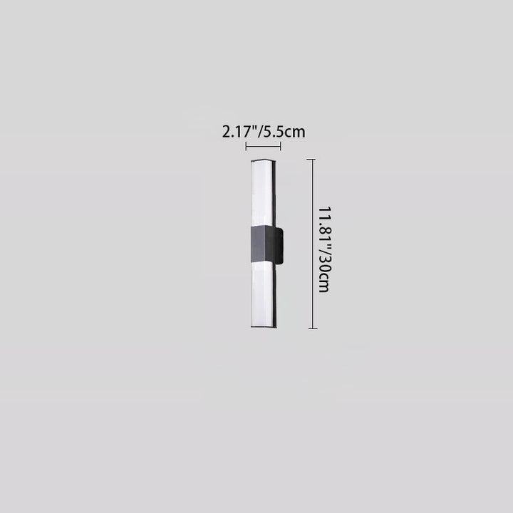 Moderne Minimalistisk Vanntett Rektangulær Lang Aluminium PC Utendørs Vegglampe For Hage | Luvikno