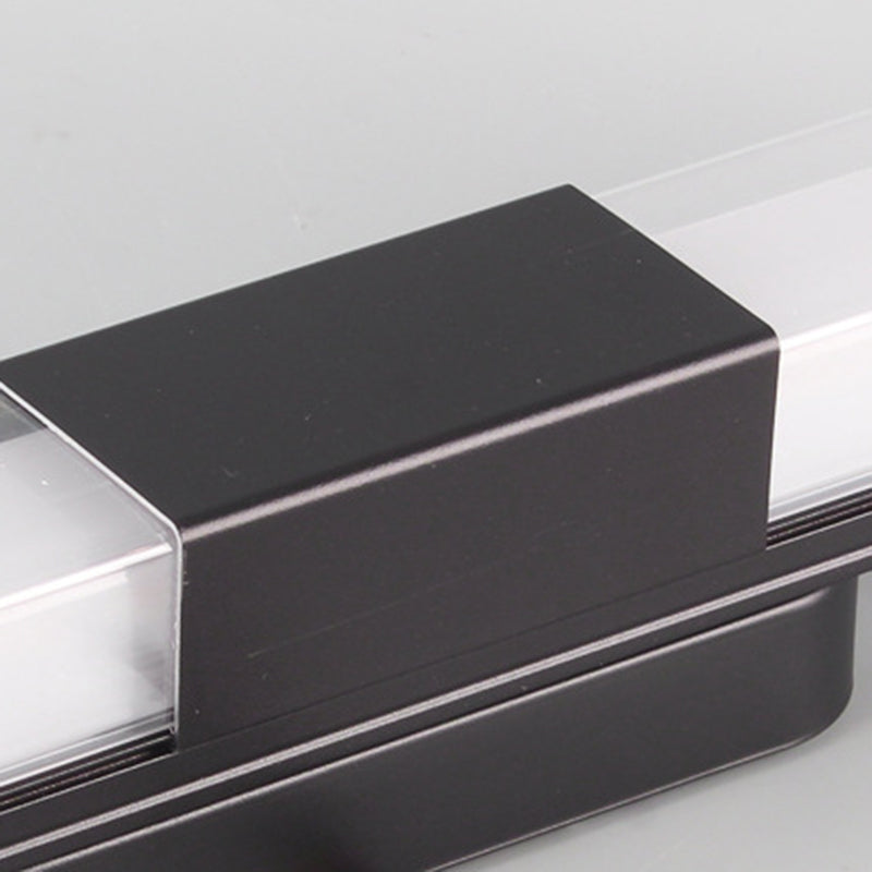 Moderne Minimalistisk Vanntett Rektangulær Lang Aluminium PC Utendørs Vegglampe For Hage | Luvikno