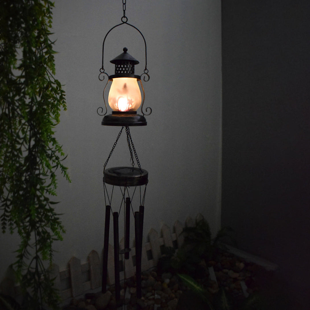 Samtidig Skandinavisk Sol Vanntett Oval Disc Triangel Vindklokke Jern Glass Plast LED Utendørs Lys For Utendørs Patio | Luvikno