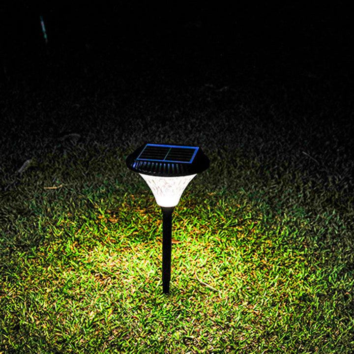 Moderne minimalistiske solvannavstøtende diamant rund ABS PC LED utendørs lys for uteplass | Luvikno