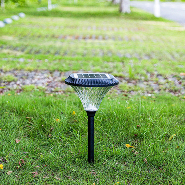 Moderne minimalistiske solvannavstøtende diamant rund ABS PC LED utendørs lys for uteplass | Luvikno