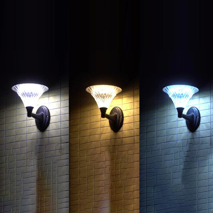 Moderne minimalistiske solvannavstøtende diamant rund ABS PC LED utendørs lys for uteplass | Luvikno