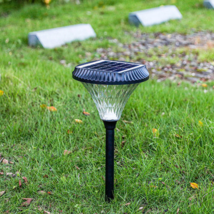 Moderne minimalistiske solvannavstøtende diamant rund ABS PC LED utendørs lys for uteplass | Luvikno
