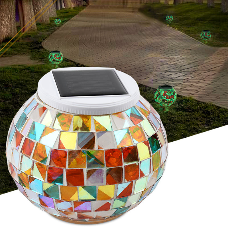 Moderne Kreativ Sol Vannavstøtende Kule Firkantet Plast Glass LED Utendørs Landskap For Utendørs Terrasse | Luvikno