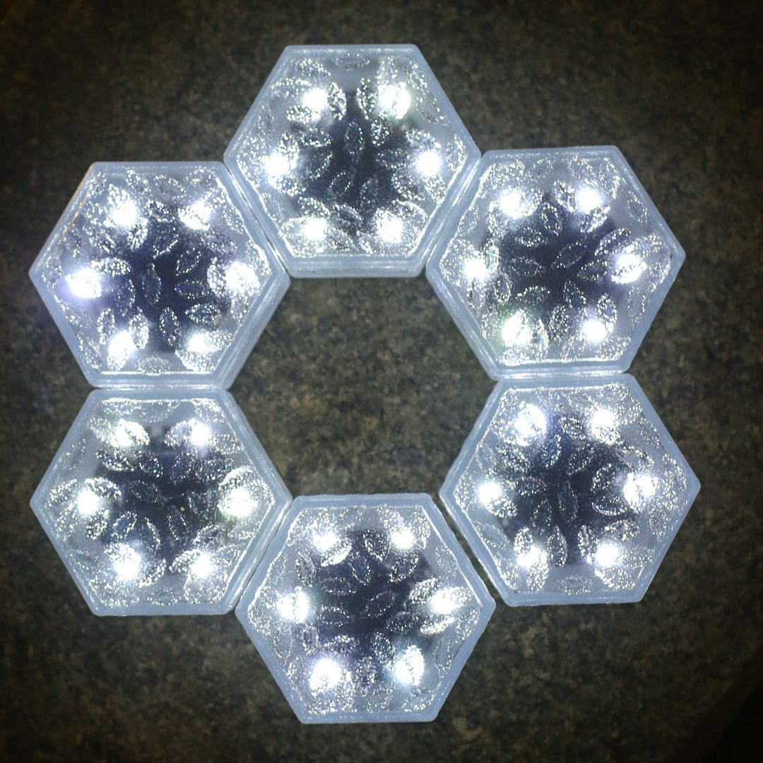 Moderne minimalistisk solarpanel vanntett hexagonal isflis ABS PVC LED plengelampe for utendørs terrasse | Luvikno