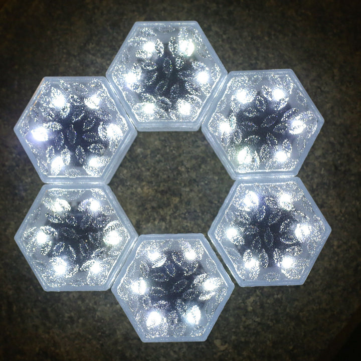 Moderne minimalistisk solarpanel vanntett hexagonal isflis ABS PVC LED plengelampe for utendørs terrasse | Luvikno