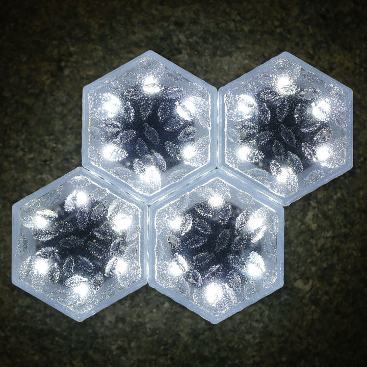 Moderne minimalistisk solarpanel vanntett hexagonal isflis ABS PVC LED plengelampe for utendørs terrasse | Luvikno