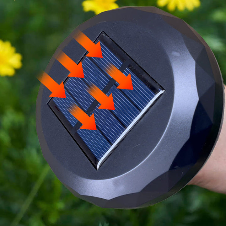 Samtidig Industriell ABS Rund LED Solvannett Gressinnsettingslys For Utendørs Terrasse | Luvikno