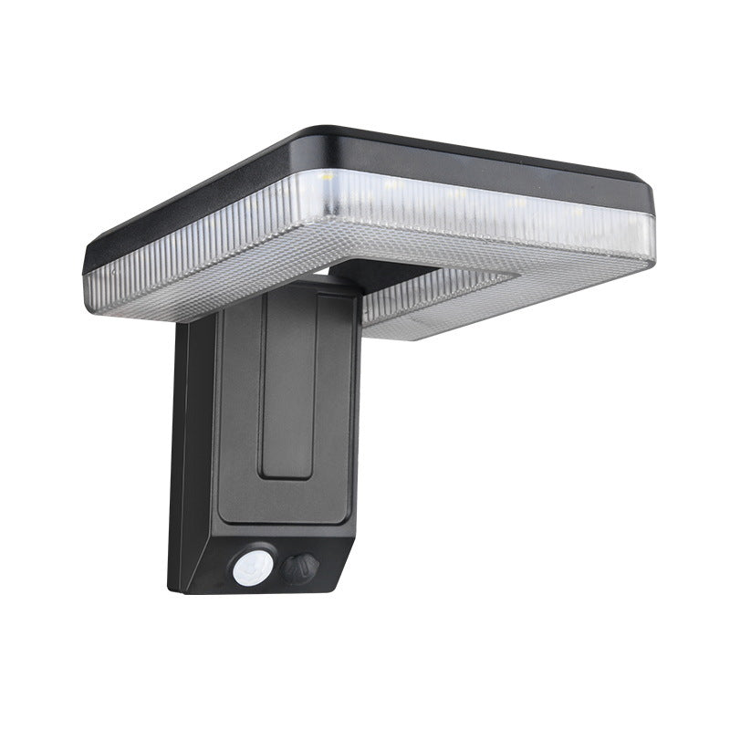 Moderne industrielle firkantet ABS solfylt vanntett LED utendørs vegglampe for hage | Luvikno