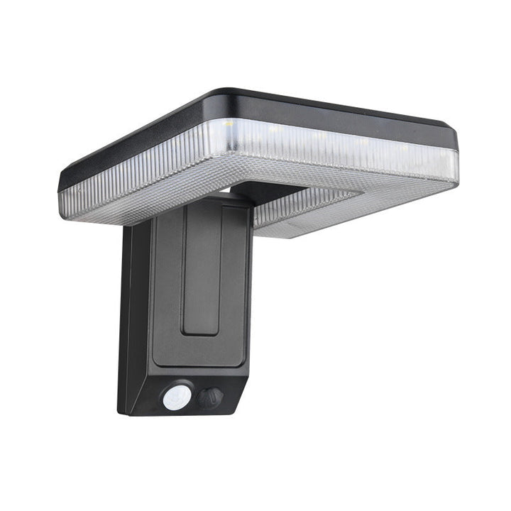 Moderne industrielle firkantet ABS solfylt vanntett LED utendørs vegglampe for hage | Luvikno