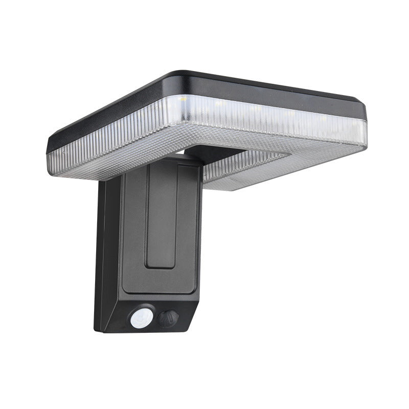 Moderne industrielle firkantet ABS solfylt vanntett LED utendørs vegglampe for hage | Luvikno