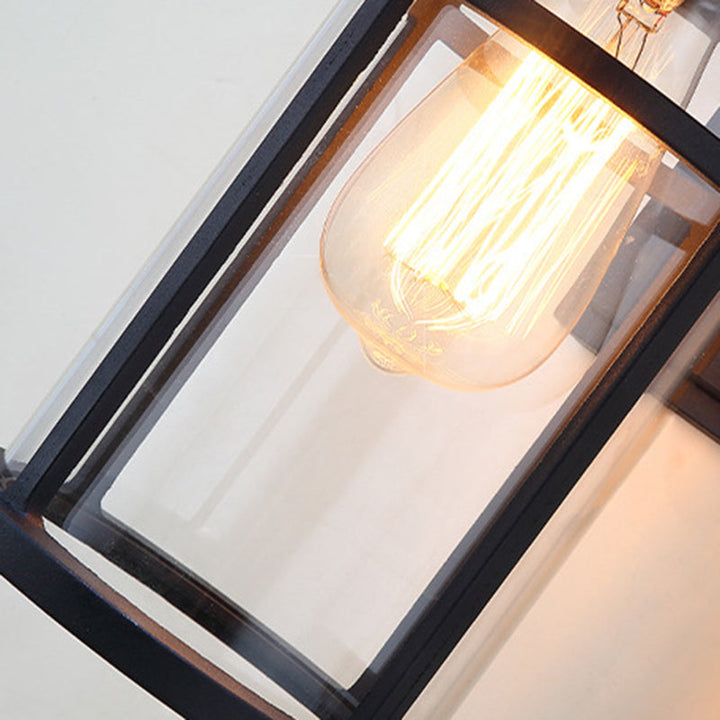 Moderne industriell sylinder aluminium glasskjerm 1-lys vanntett vegglampe for utendørs uteplass | Luvikno
