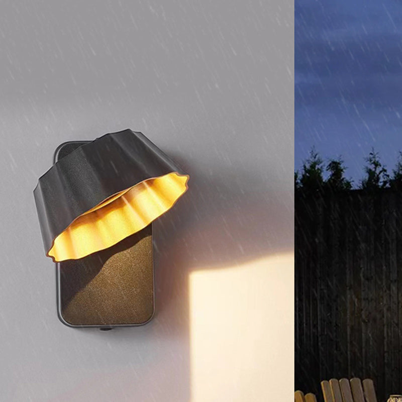 Samtidig Industriell Aluminium Folderet Rund Skjerm LED Utendørs Vanntett Vegglampe For Hage | Luvikno