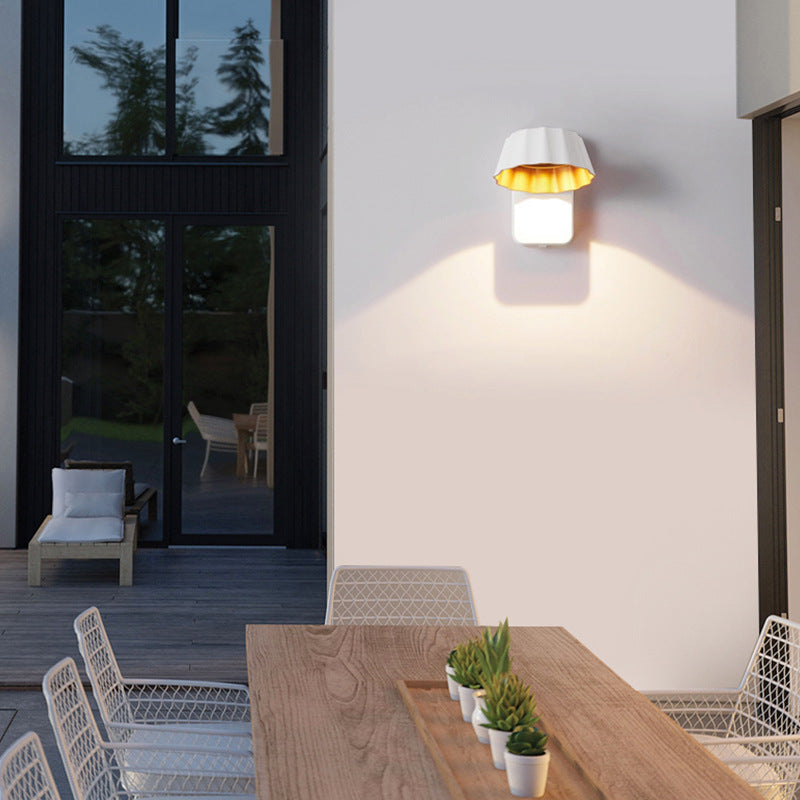 Samtidig Industriell Aluminium Folderet Rund Skjerm LED Utendørs Vanntett Vegglampe For Hage | Luvikno