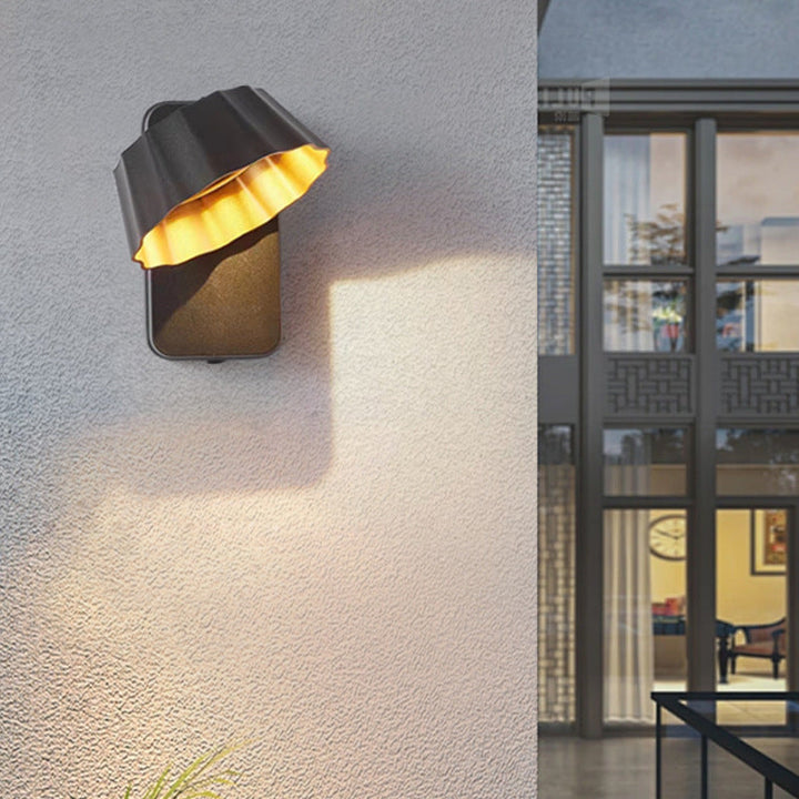 Samtidig Industriell Aluminium Folderet Rund Skjerm LED Utendørs Vanntett Vegglampe For Hage | Luvikno