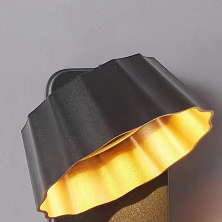 Samtidig Industriell Aluminium Folderet Rund Skjerm LED Utendørs Vanntett Vegglampe For Hage | Luvikno