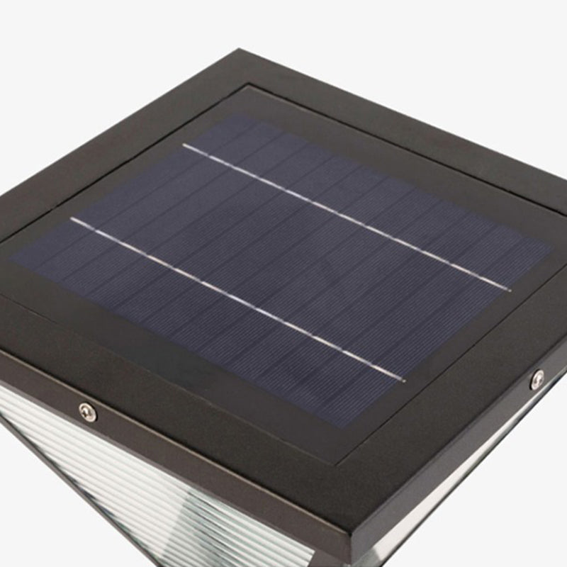 Moderne Minimalistisk Solvannslippende Firkantet Prismatic Rustfritt Stål Glass LED Utendørs Lys For Terrasse | Luvikno