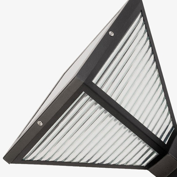 Moderne Minimalistisk Solvannslippende Firkantet Prismatic Rustfritt Stål Glass LED Utendørs Lys For Terrasse | Luvikno