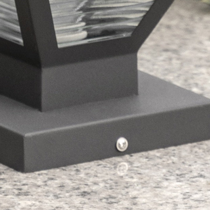 Moderne Minimalistisk Solvannslippende Firkantet Prismatic Rustfritt Stål Glass LED Utendørs Lys For Terrasse | Luvikno