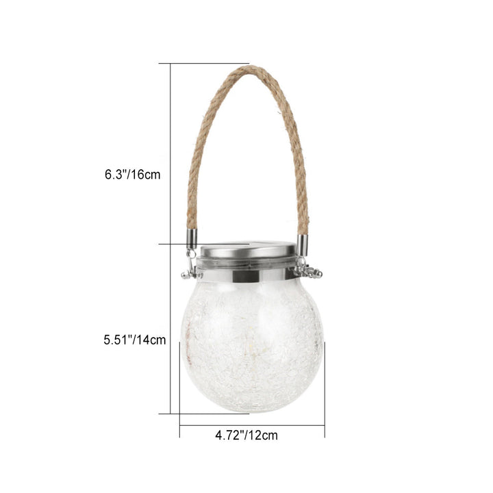 Moderne minimalistiske solvanntette runde flasker rund sprukket glass ABS rustfritt stål LED utendørs lys for hage | Luvikno