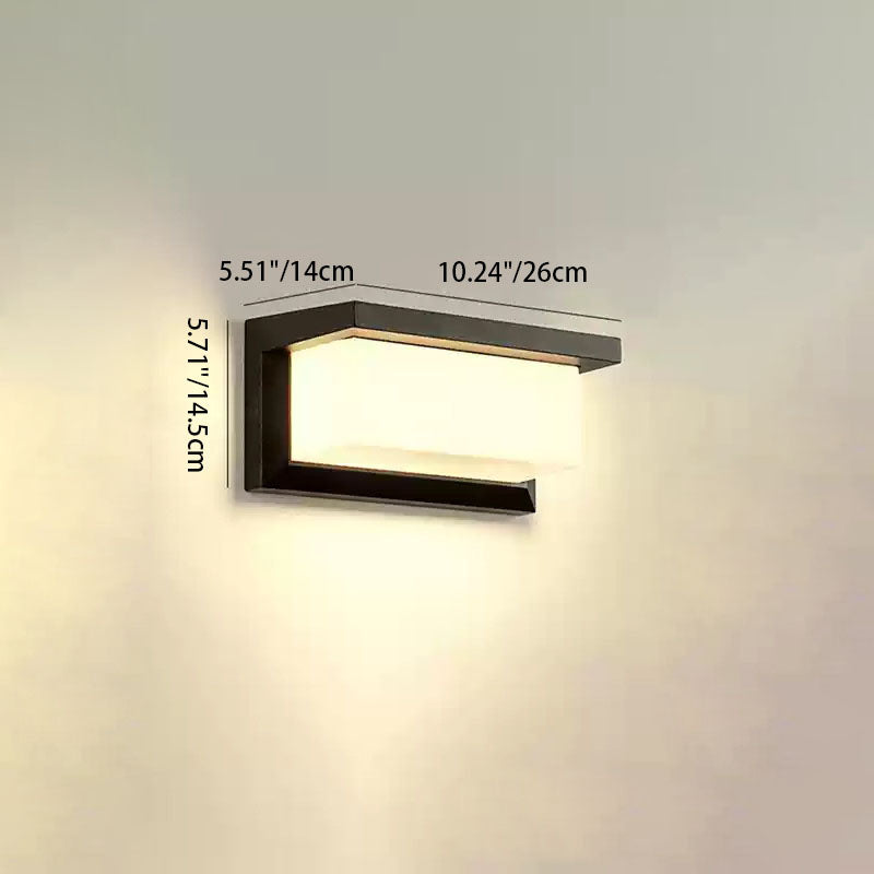 Moderne minimalistiske vanntette rektangulære ovale PC aluminium LED vegglampe til utendørsbruk | Luvikno