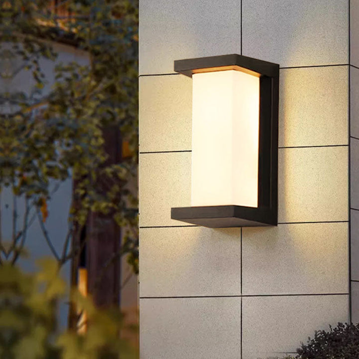 Moderne minimalistiske vanntette rektangulære ovale PC aluminium LED vegglampe til utendørsbruk | Luvikno