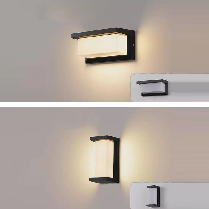 Moderne minimalistiske vanntette rektangulære ovale PC aluminium LED vegglampe til utendørsbruk | Luvikno