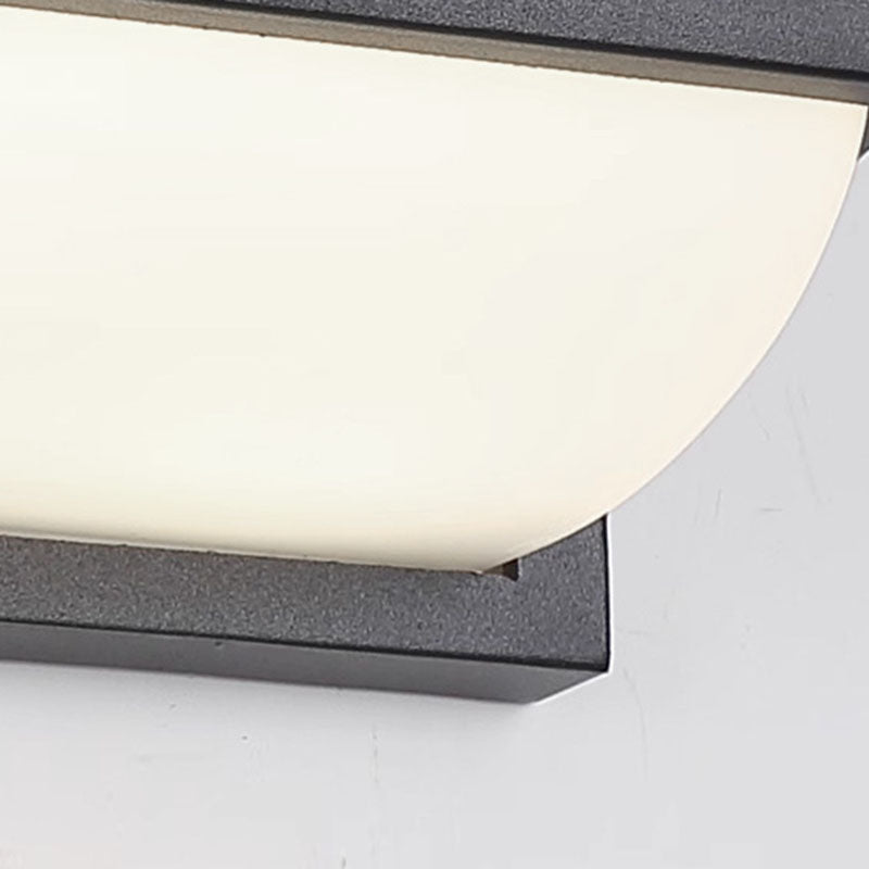 Moderne minimalistiske vanntette rektangulære ovale PC aluminium LED vegglampe til utendørsbruk | Luvikno