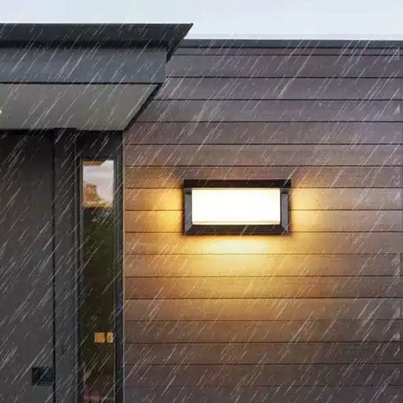 Moderne minimalistiske vanntette rektangulære ovale PC aluminium LED vegglampe til utendørsbruk | Luvikno
