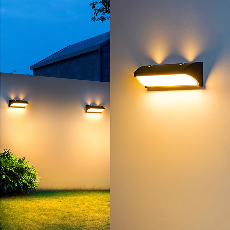Moderne minimalistiske vanntette rektangulære ovale PC aluminium LED vegglampe til utendørsbruk | Luvikno