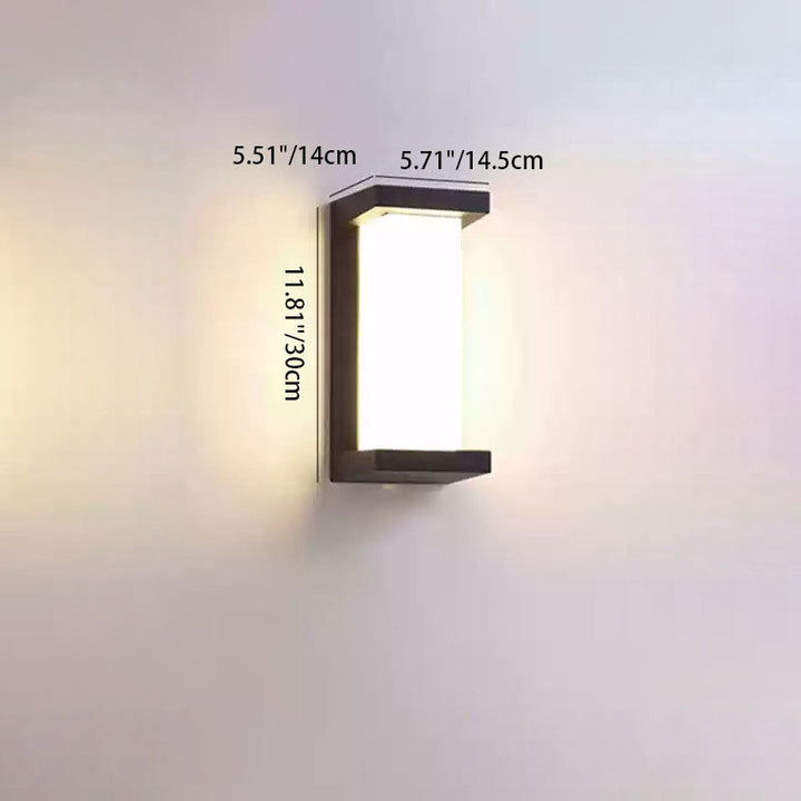 Moderne minimalistiske vanntette rektangulære ovale PC aluminium LED vegglampe til utendørsbruk | Luvikno
