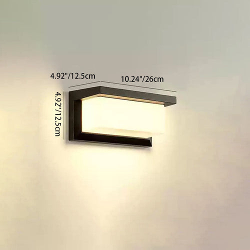 Moderne minimalistiske vanntette rektangulære ovale PC aluminium LED vegglampe til utendørsbruk | Luvikno