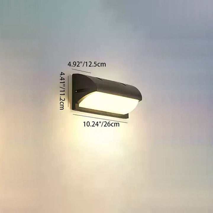 Moderne minimalistiske vanntette rektangulære ovale PC aluminium LED vegglampe til utendørsbruk | Luvikno