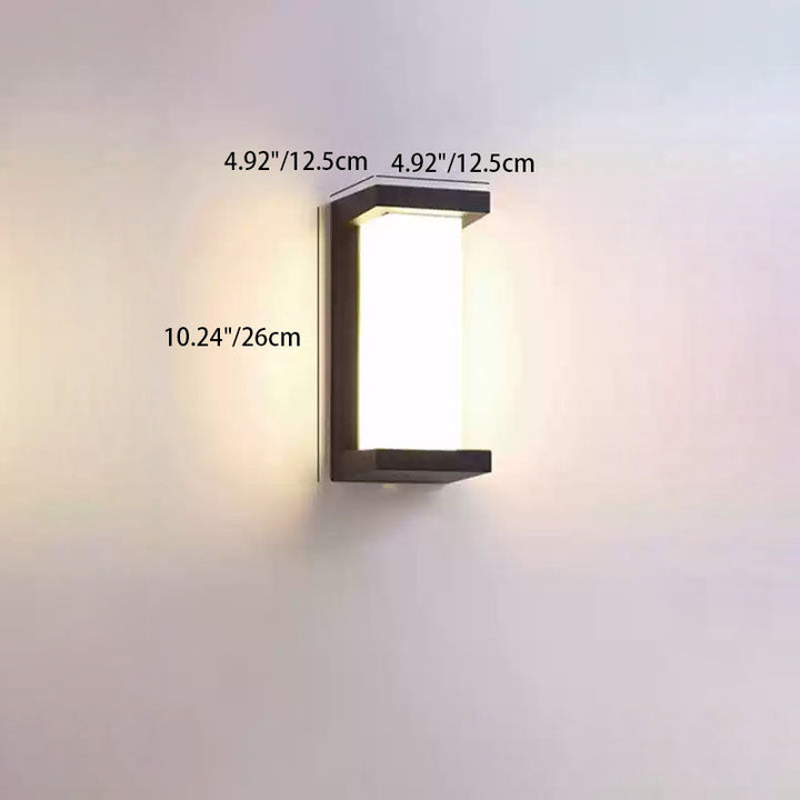 Moderne minimalistiske vanntette rektangulære ovale PC aluminium LED vegglampe til utendørsbruk | Luvikno