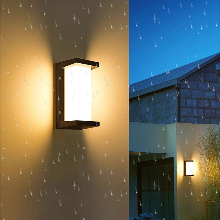 Moderne minimalistiske vanntette rektangulære ovale PC aluminium LED vegglampe til utendørsbruk | Luvikno