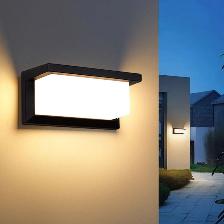 Moderne minimalistiske vanntette rektangulære ovale PC aluminium LED vegglampe til utendørsbruk | Luvikno